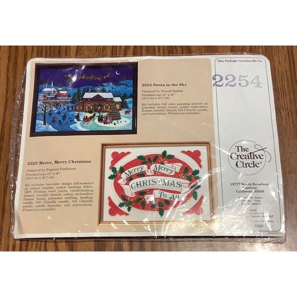 Vintage 1987 The Creative Circle 2254  and 2325 Christmas embroidery kits - Picture 1 of 7